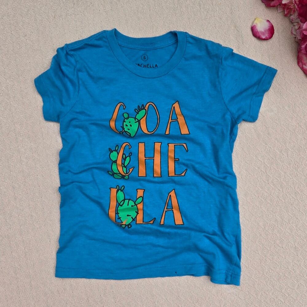 Coachella blue cactus baby tee